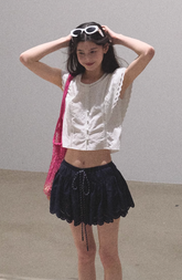 Cotton Lace Flying Sleeve Vest